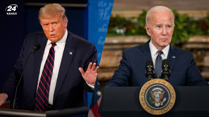 Trump nannte Biden einen „Idioten“: er beschuldigte den US-Führer, es versäumt zu haben, den Frieden zu gewährleisten“ /></p>
<p>Trump machte erneut skandalöse Kommentare über Biden/Getty Images/Channel 24 Collage</p>
<p _ngcontent-sc90 class=