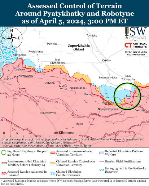 Karte der Militäreinsätze am 6. April 2024 – Lage an der Front