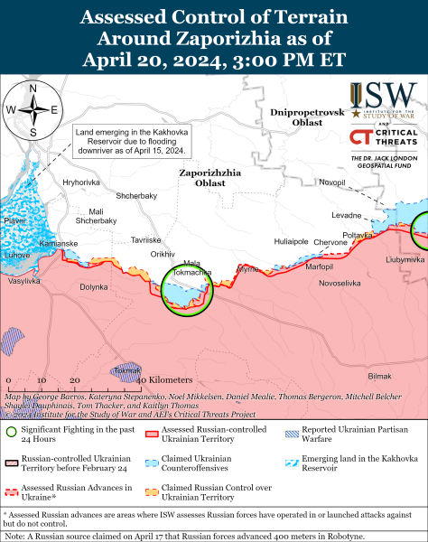 Karte der Militäreinsätze für den 21. April 2024 - die Situation an der Front