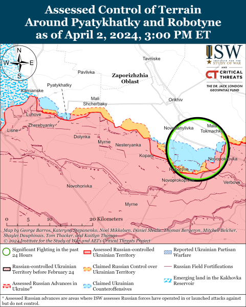 Karte der Militäreinsätze für den 3. April 2024 – Lage an der Front