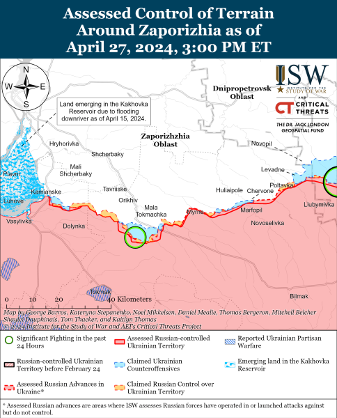 Karte der Militäreinsätze vom 28. April 2024 – Situation an der Front