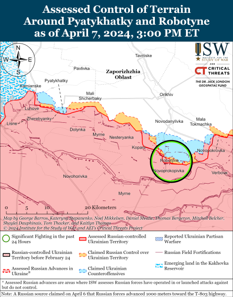 Karte der Militäreinsätze am 8. April 2024 – Lage an der Front