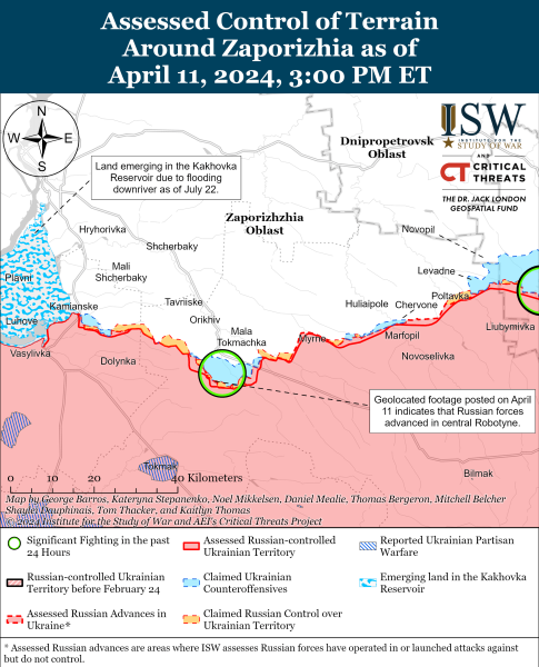 Karte der Militäreinsätze am 12. April 2024 - die Situation an der Front