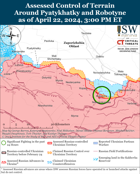 Karte der Militäreinsätze für den 23. April 2024 – Lage an der Front