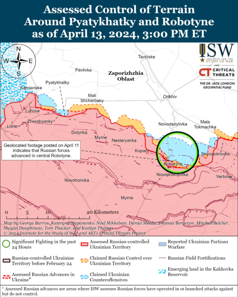 Karte der Militäreinsätze für den 14. April 2024 – Lage an der Front 