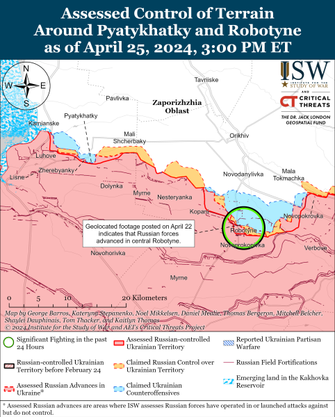 Karte der Militäreinsätze für den 26. April 2024 – Lage an der Front