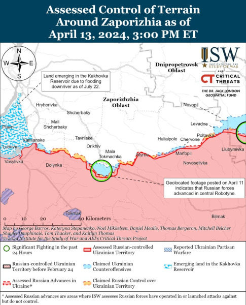 Karte der Militäreinsätze für den 14. April 2024 – Lage an der Front 