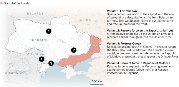  Französische Armee in der Ukraine: Die Schweizer Veröffentlichung nannte vier Haupteinsatzszenarien > politische Symbolik: Im Falle eines russischen Durchbruchs wird die Beseitigung der ukrainischen Regierung unter Präsident Wladimir Selenskyj oberste Priorität haben. Wenn es Frankreich gelungen wäre, die Hauptstadt Kiew vor der Einnahme zu schützen, hätte ein früher Sieg des Kremls verhindert werden können.</p>
<p><strong>Odessa hat eine ähnliche Bedeutung. Die Hafenstadt ist heute der wichtigste Zugangspunkt des Landes zum Schwarzen Meer. Wäre die Sicherheit Odessas langfristig gewährleistet, würde die Ukraine ein Seestaat bleiben. Der ukrainischen Armee gelang es, die russische Schwarzmeerflotte erheblich zu schwächen.</p>
<p>Wenn Odessa sicher wäre, könnte Kiew die Getreideexporte steigern. Dies würde der Ukraine mehr Unterstützung von Entwicklungsländern verschaffen.</p>
<p><strong>Option zwei</strong>, eine Zone besonderer Aufmerksamkeit am Knie des Dnjepr, hatte<strong>vor allem militärische Bedeutung</strong>. Sollte die russische Armee einen energischen Vormarsch nach Südosten versuchen, wäre das Gebiet nördlich von Saporoschje eine operative Achillesferse für die Verteidigung der Ukraine. Die Stadt Dnepr ist ein echter Knotenpunkt in alle Richtungen des Landes. Ein französisches Kontingent in diesem Gebiet würde eine erhebliche Entlastung der ukrainischen Kampfeinheiten an der Front bedeuten.</p>
<p>Gleichzeitig bezeichnet die Veröffentlichung die militärische Beteiligung Frankreichs als letzte Chance Europas, eine Niederlage in der Ukraine und einen größeren Krieg zu verhindern. </p>
<p> Zuvor hatte TSN.ua alles zusammengetragen, was über die Absichten des französischen Präsidenten Emmanuel Macron, Truppen in die Ukraine zu schicken, bekannt ist. Ihm zufolge ist die Entsendung des Militärs in die Ukraine im Falle eines möglichen russischen Durchbruchs in Kiew oder Odessa wahrscheinlich.</p>
<p>Laut Le Monde rechnet Macron damit, im kommenden Jahr Truppen nach Odessa zu schicken.</p>
<p>Kapitel Kulebas Außenministerium erläuterte, was Macrons Idee, Truppen in die Ukraine zu schicken, eigentlich impliziert.</p>
<h4>Ähnliche Themen:</h4>
<p>Weitere Nachrichten</p>
<!-- relpost-thumb-wrapper --><div class=