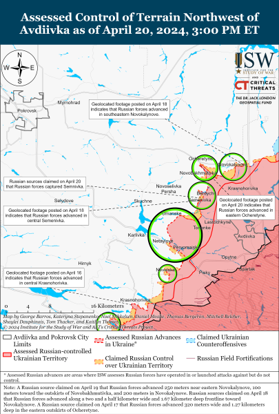 Karte der Militäreinsätze am 21. April 2024 - die Situation an der Front