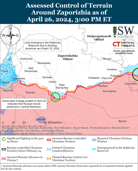 Karte der Militäreinsätze am 27. April 2024 - die Situation an der Front