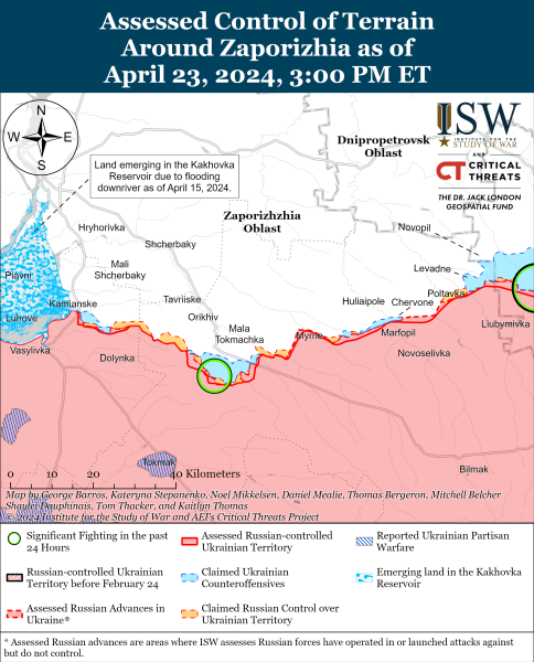 Karte der Militäreinsätze am 24. April 2024 - die Situation an der Front