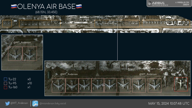Russland verlegte ein Drittel der strategischen Bomber zum Flugplatz Olenya &mdash ; Satellitenbilder“ /></p>
<p>Foto: MT_Anderson </p>
<p><img decoding=