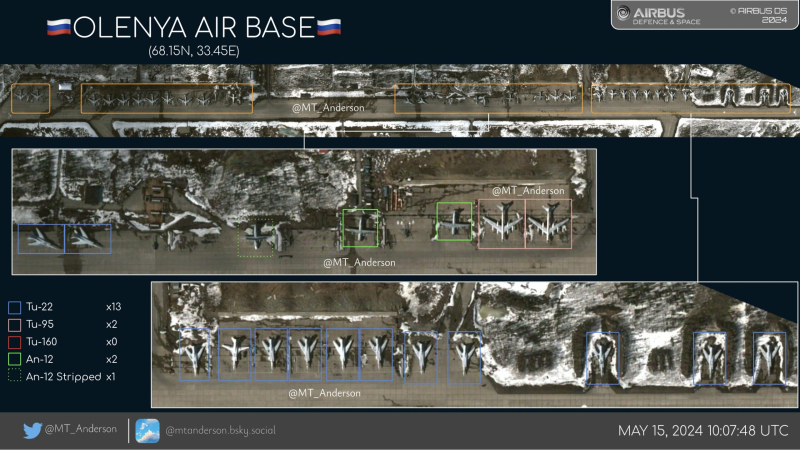 Russland hat ein Drittel davon übertragen seine strategischen Bomber zum Flugplatz Olenya - Satellitenbilder