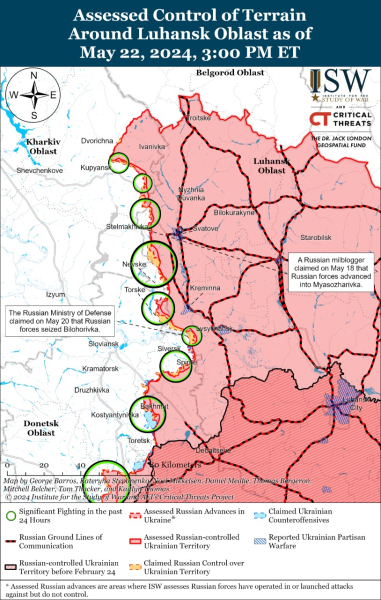 Karte der Militäreinsätze vom 23. Mai 2024 – Lage an der Front“ /></p>
<h2>Die Lage in der Ukraine am 23. Mai 2024</h2>
<h2>Russische Kriegsverluste am 23. Mai 2024</h2>
<p>Die Seit dem 820. Tag tobt in der Ukraine ein Krieg in vollem Umfang. Sie können die Situation in Städten auf der interaktiven Karte der Militäroperationen in der Ukraine und auf der Karte der Luftangriffe in der Ukraine überwachen.</p>
</p>
<p>Jetzt ansehen</p></p>
<!-- relpost-thumb-wrapper --><div class=