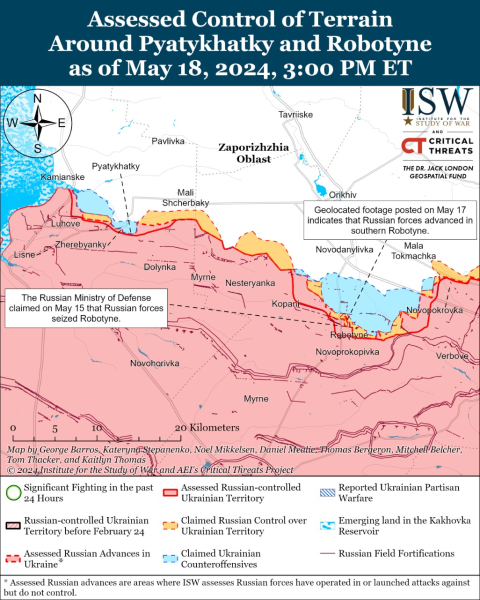 Karte der Militäreinsätze für den 19. Mai 2024 – Lage an der Front