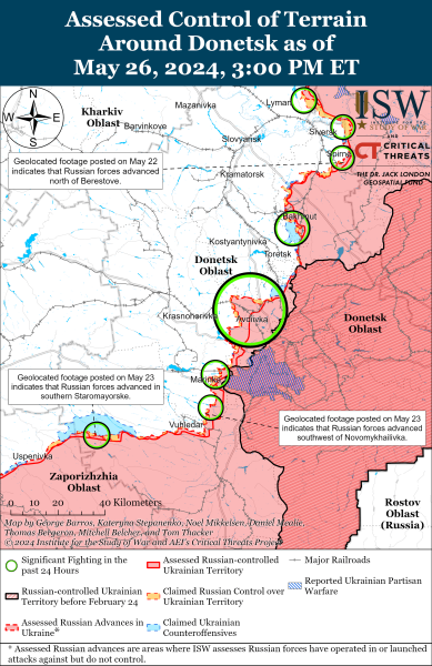 Karte der Militäreinsätze am 27. Mai 2024 – die Lage an der Front