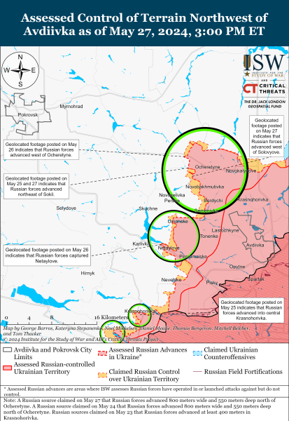 Karte der Militäreinsätze vom 28. Mai 2024 – Situation an der Front