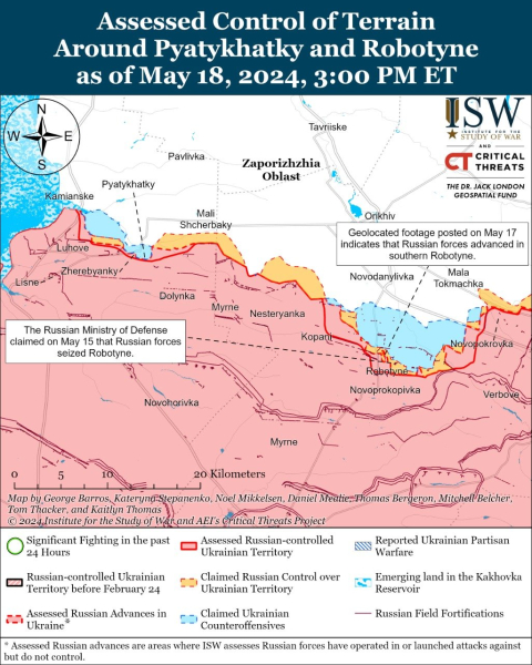 Karte der Militäreinsätze vom 19. Mai 2024 – Lage an der Front