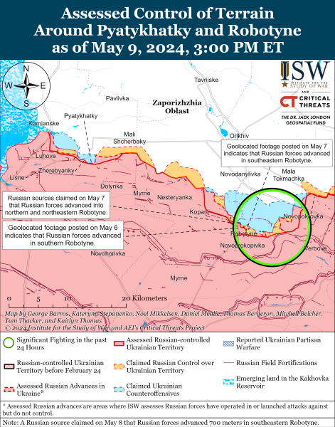 Karte der Militäreinsätze am 10. Mai 2024 - die Situation an der Front