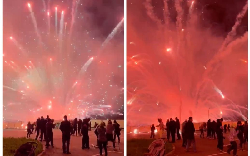 In Moskau wurden bis zum 9. Mai Feuerwerkskörper direkt in die Menge abgefeuert (Video)