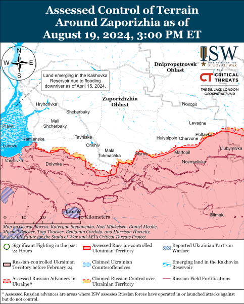 Karte der Militäreinsätze für den 20. August 2024 - die Situation an der Front