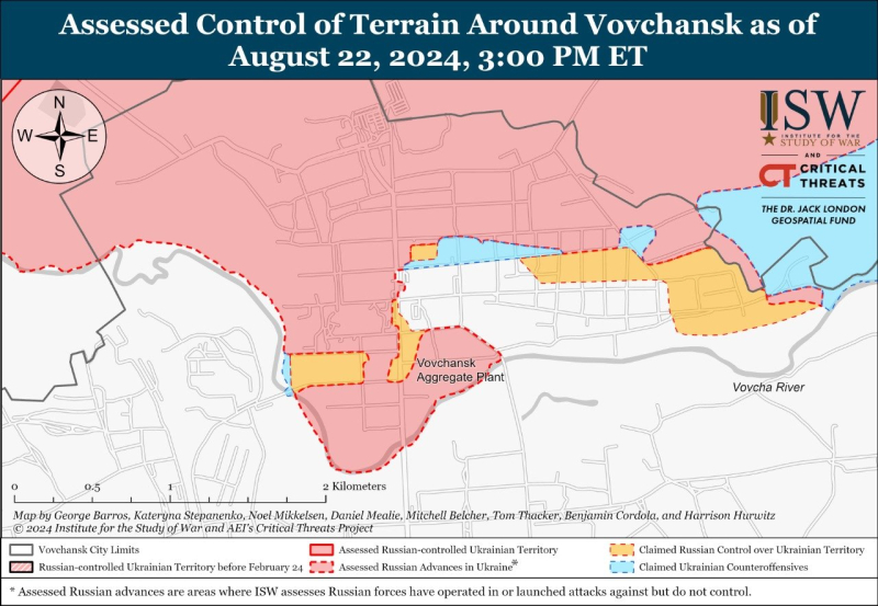 Karte der Militäreinsätze vom 23. August 2024 — Situation an der Front