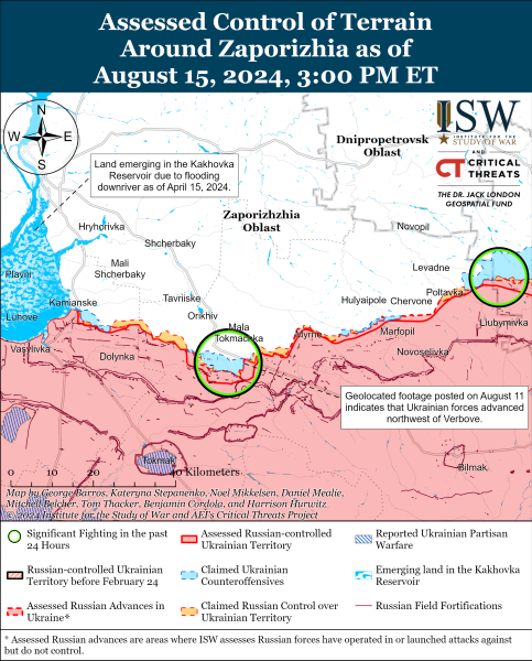 Karte der Militäreinsätze für den 16. August 2024 – Lage an der Front