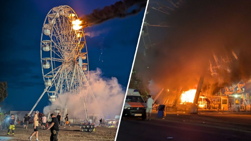 Etwa 30 Verletzte: Auf einem Festival in Leipzig fing ein Riesenrad mit Menschen Feuer