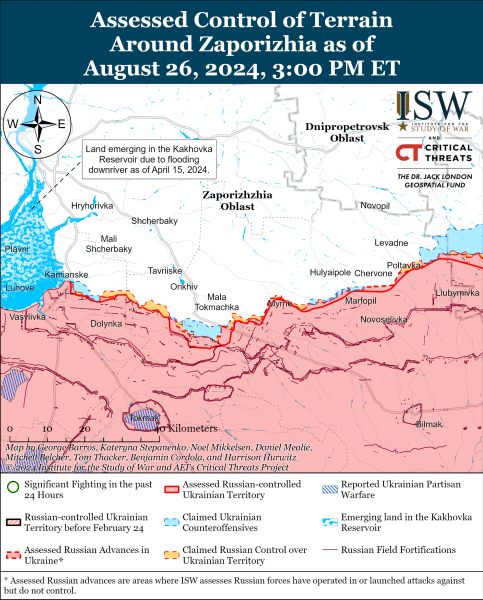 Karte der Militäreinsätze für den 27. August 2024 - die Situation an der Front