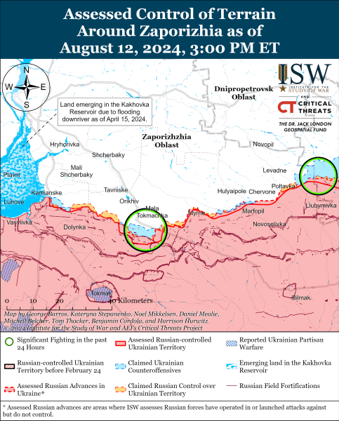 Karte der Militäreinsätze für den 13. August 2024 - die Situation an der Front