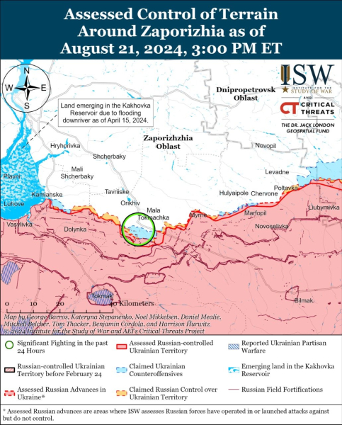 Karte der Militäreinsätze vom 22. August 2024 – Lage an der Front