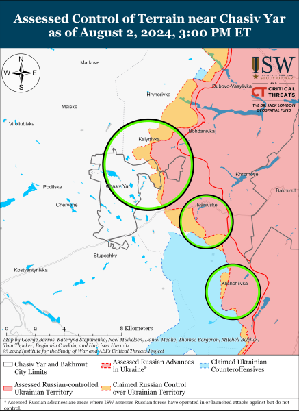 Karte der Militäreinsätze für den 3. August 2024 – Lage an der Front“ /></p>
<p>Foto: ISW</p>
<p><img decoding=