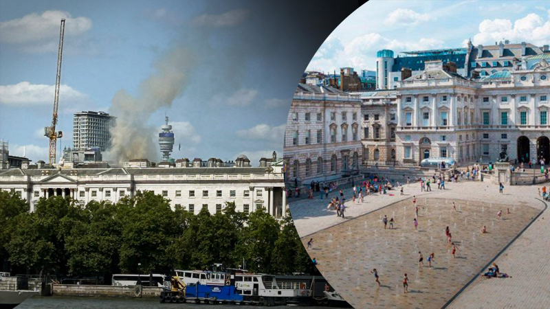 Mehr als 100 Feuerwehrleute beteiligt: ​​Somerset House brannte im Zentrum von London