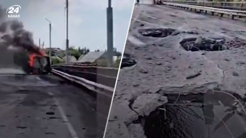 Die Russen veröffentlichen Videos, die unmittelbar nach dem Angriff auf die Brücke über den Seim im Dorf Gluschkowo aufgenommen wurden