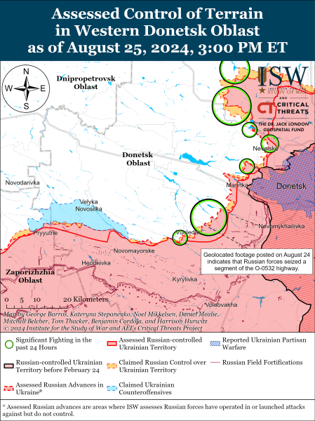 Karte der Militäreinsätze vom 26. August 2024 – Lage an der Front 