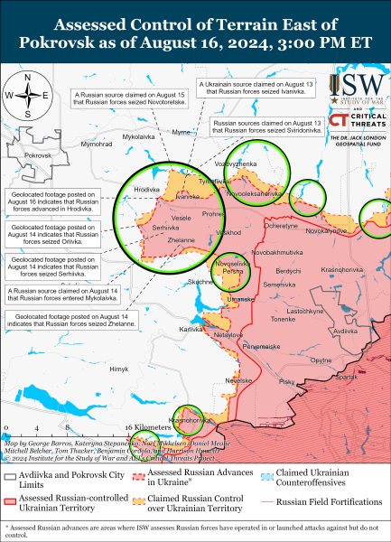 Karte der Militäreinsätze am 17. August 2024 - die Situation an der Front