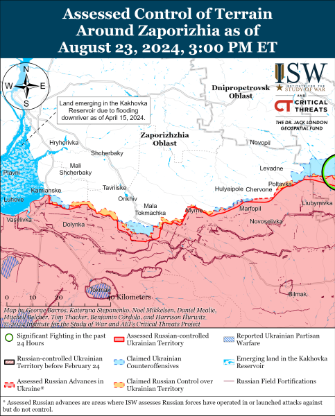 Karte der Militäreinsätze für den 24. August 2024 - die Situation an der Front