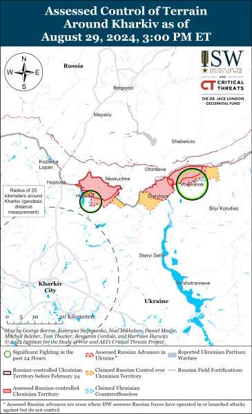 Karte der Militäreinsätze vom 30. August 2024 &mdash ;Situation an der Front