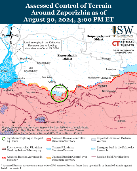 Karte der Militäreinsätze vom 31. August 2024 &ndash ; Lage an der Front