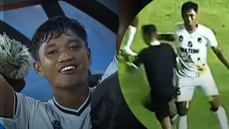 In Indonesien schied ein Fußballspieler spektakulär aus ein Schiedsrichter und schickte ihn ins Krankenhaus: Video einer wilden Tat“ /></p>
<p>Muhammad Saputra schlug den Richter KO/Collage 24 Channel</p>
<p _ngcontent-sc101 class=