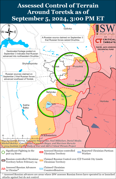 Karte der Militäreinsätze am 6. September 2024 – Lage an der Front“ /></p>
<p>Foto: ISW</p>
<p><img decoding=