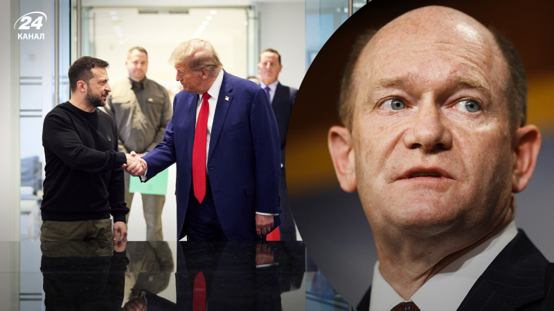 Der Präsident der Vereinigten Staaten sollte keine Person sein, die danach strebt, Putins bester Freund zu werden – Senator Coons“ /></p>
<p>Senator Coons kritisierte Trumps Worte über „gute Beziehungen“ zu Putin/Channel 24 Collage</p>
<p _ngcontent-sc160 class=