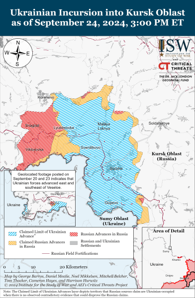 Karte der Militäreinsätze am 25. September 2024 - die Situation an der Front