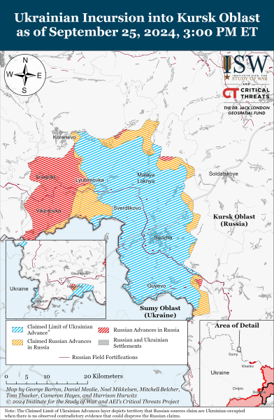 Karte der Militäreinsätze vom 26. September 2024 – Lage an der Front