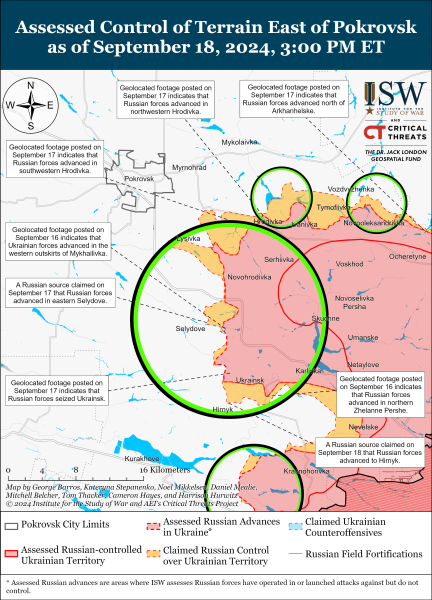 Karte der Militäreinsätze für den 19. September 2024 – Lage an der Front