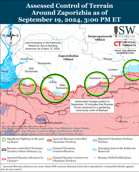 Karte der Militäreinsätze für den 20. September 2024 - die Situation an der Front