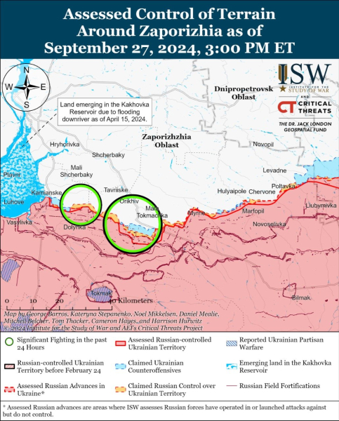 Karte der Militäreinsätze vom 28. September 2024 – Lage an der Front