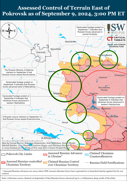 Karte der Militäreinsätze vom 10. September 2024 – Lage an der Front