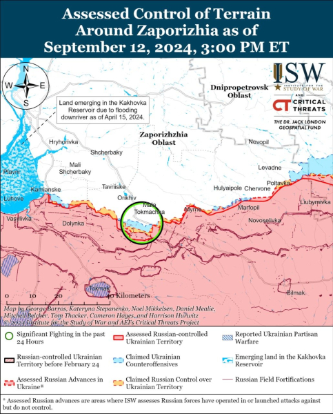 Karte der Militäreinsätze vom 13. September 2024 – Lage an der Front