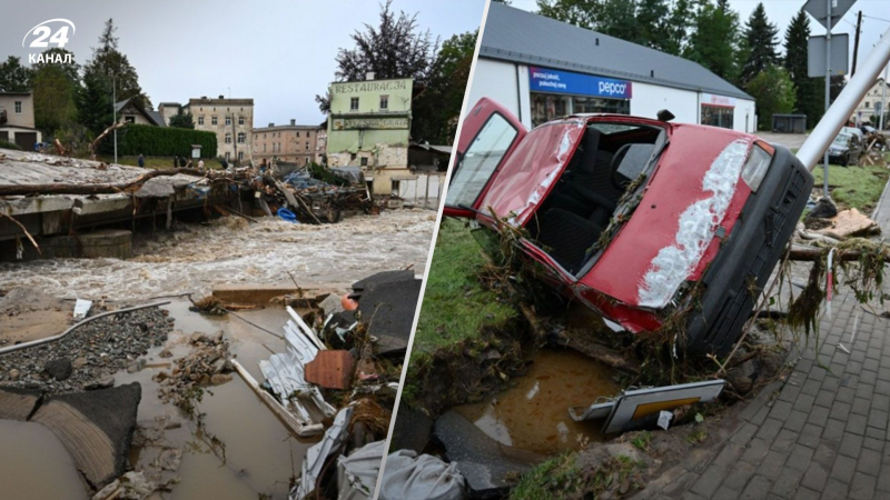 Häuser ohne Wände, umgestürzte Autos: in Polen zeigte die Folgen einer katastrophalen Überschwemmung“ /></p>
<p>Folgen von Überschwemmungen in Polen/Collage 24 Channel</p>
<p _ngcontent-sc162 class=